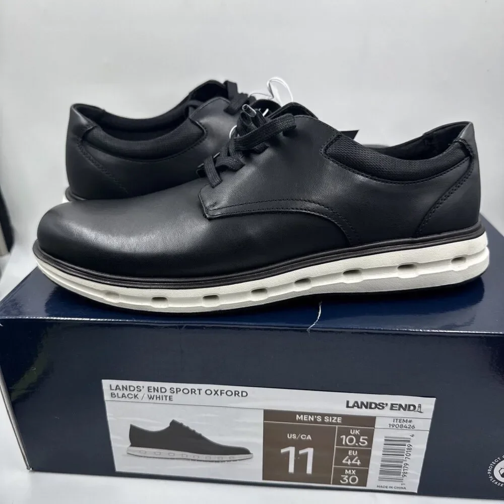 Lands’ Ends Men’s Black Dress Casual Lace Up Oxford Formal Comfortable Shoes 11